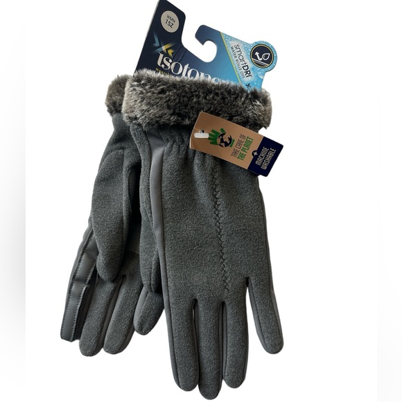 NWT Isotoner grey smart dri gloves in women’s OSFM - Picture 2 of 6